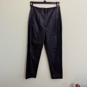 Zara women’s high waisted black vegan  leather dress pants size Medium